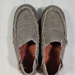 Men's Frayed Canvas Slip-On Magellan Loafers - Brown Size 11
